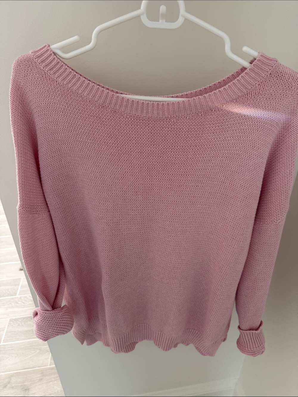 Emerson Fry Dusty Rose Scoop Neck Knit Sweater
